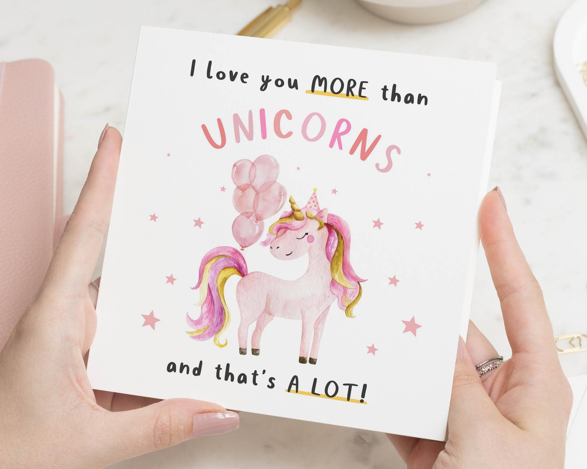 Unicorn Card, I Love You Card, Birthday Card for Daughter, Fathers Day Card, Cute Card for Her, Best Friend Card