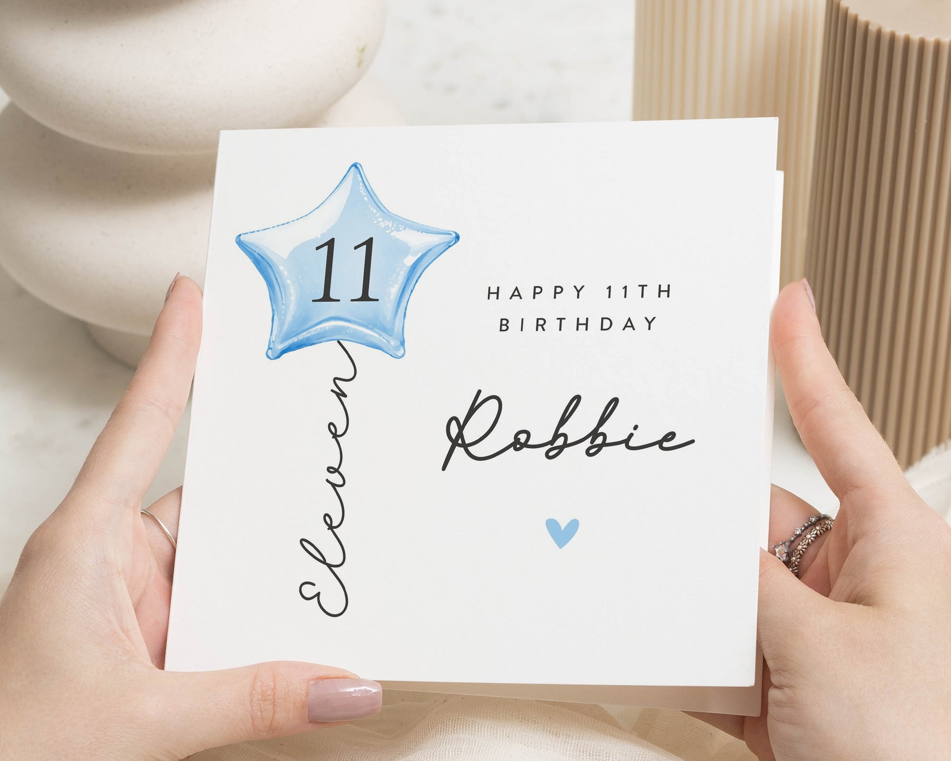 11th Birthday Card, Personalised Birthday Card for Boy, 11th Birthday Card for Son, Birthday Card for Him, Balloon Birthday Card