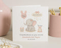 New Baby Card for Girl, Personalised Elephant Card, Baby Arrival Card, Congratulations Card, Cute Baby Girl Card, Custom Name Card