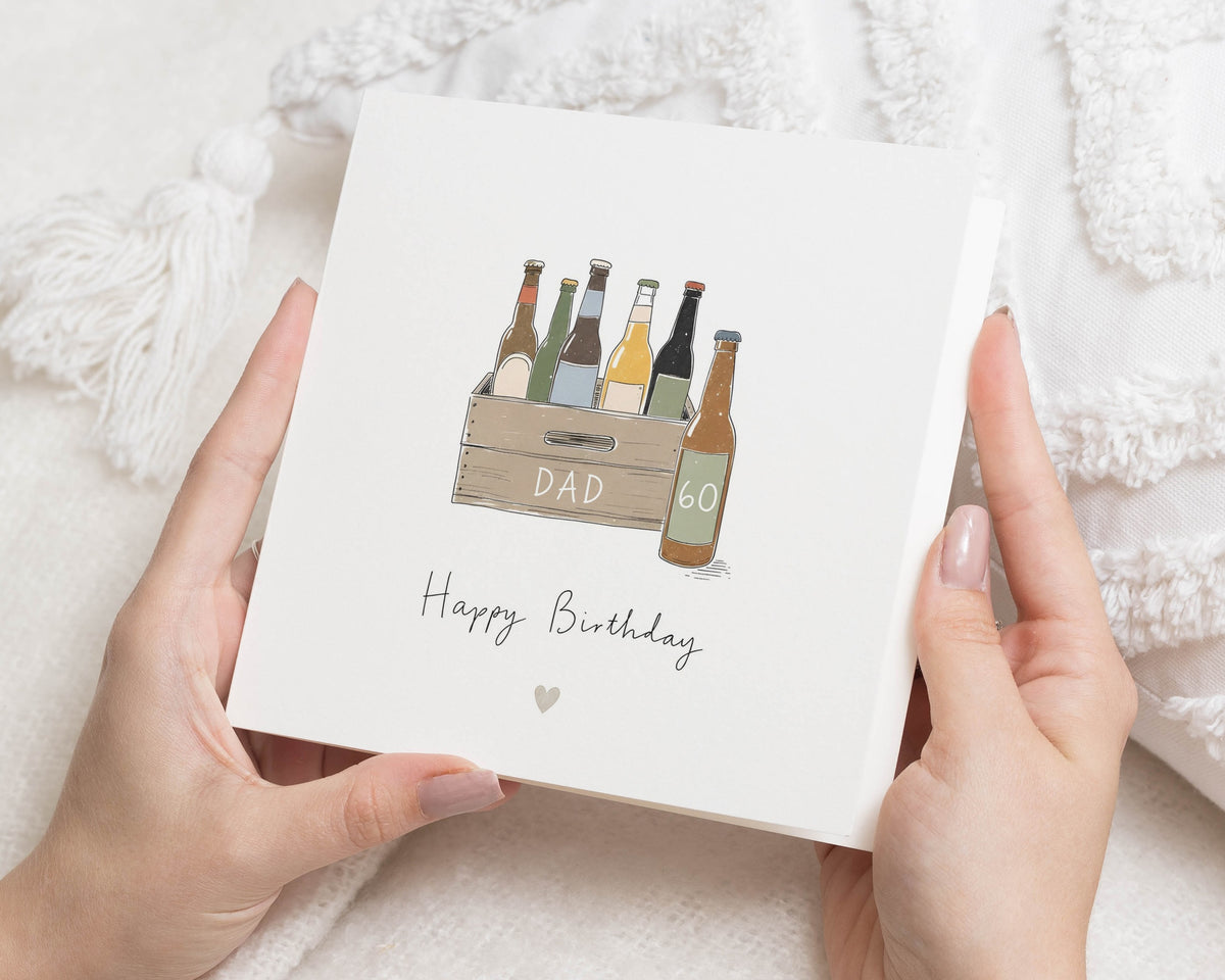 60th Birthday Card for Dad, Dad 60 Birthday Card, Birthday Card for Dad, Beer Birthday Card for Him, 60th Birthday Cards for Men