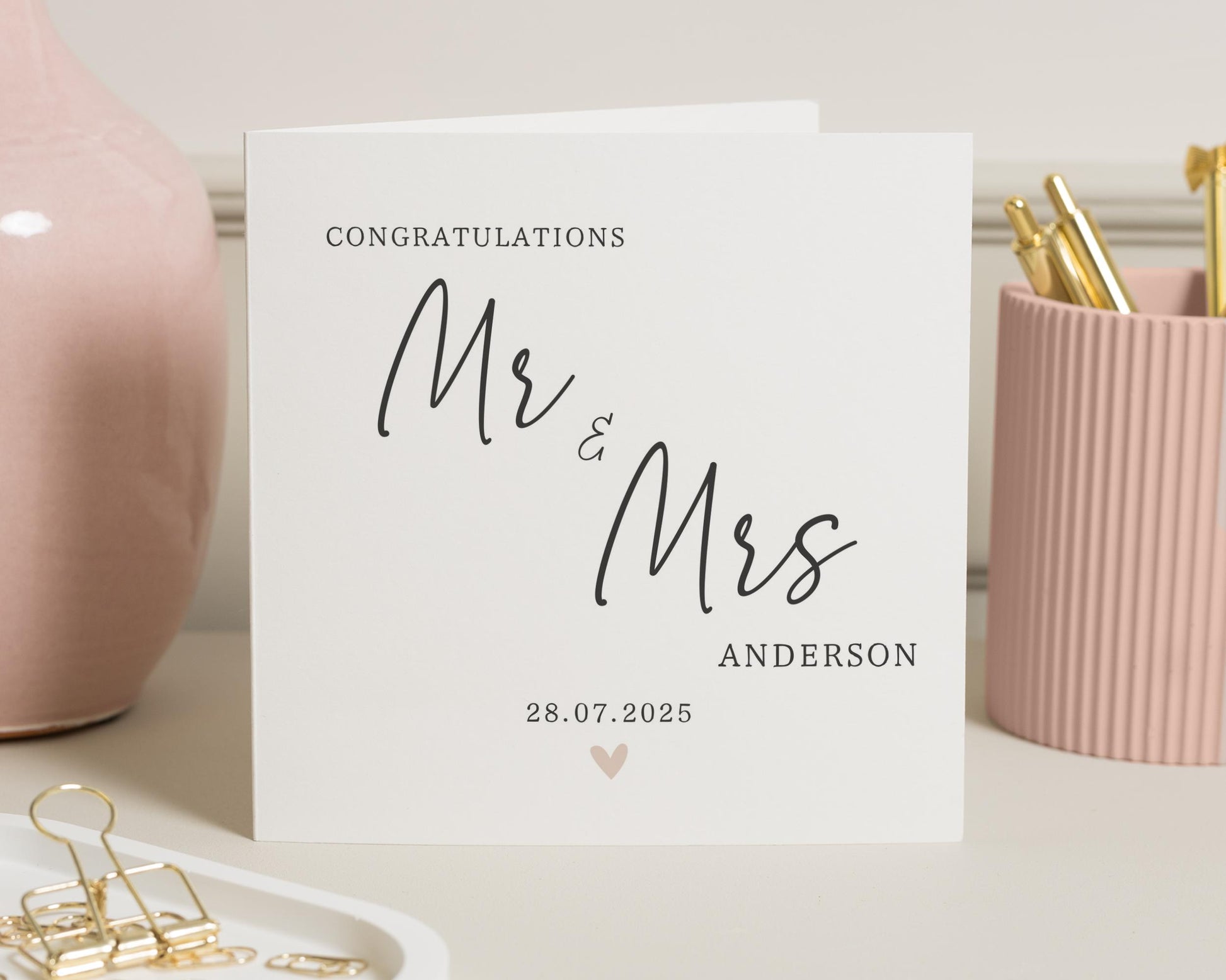 Wedding Card, Personalised Mr and Mrs Card, Congratulations Card, Wedding Card for Couple, Custom Wedding Card, Mr and Mrs Card