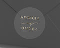 Personalised Wedding Envelope Seal, Custom Name Sticker, Gold Foil Wedding Sticker, Georgia and Oliver, Elegant Wedding Label