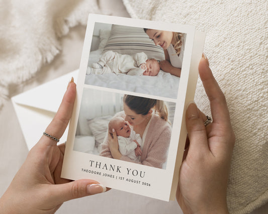 Personalised Baby Thank You Cards, Photo Baby Thank You Card, Birth Announcement Card, Minimal Thank You Cards, New Baby Thank You Card