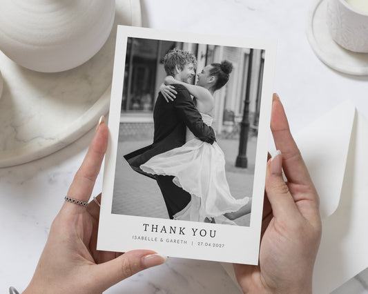 Personalised Wedding Thank You Cards, Photo Wedding Thank You Card, Simple Thank You Cards, Minimal Wedding Thank You Cards, A6 5x7