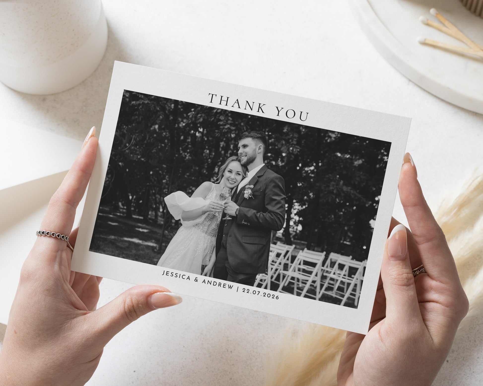 Personalised Wedding Thank You Cards, Photo Wedding Thank You Card, Simple Wedding Thank You Card, Thank You Card for Wedding