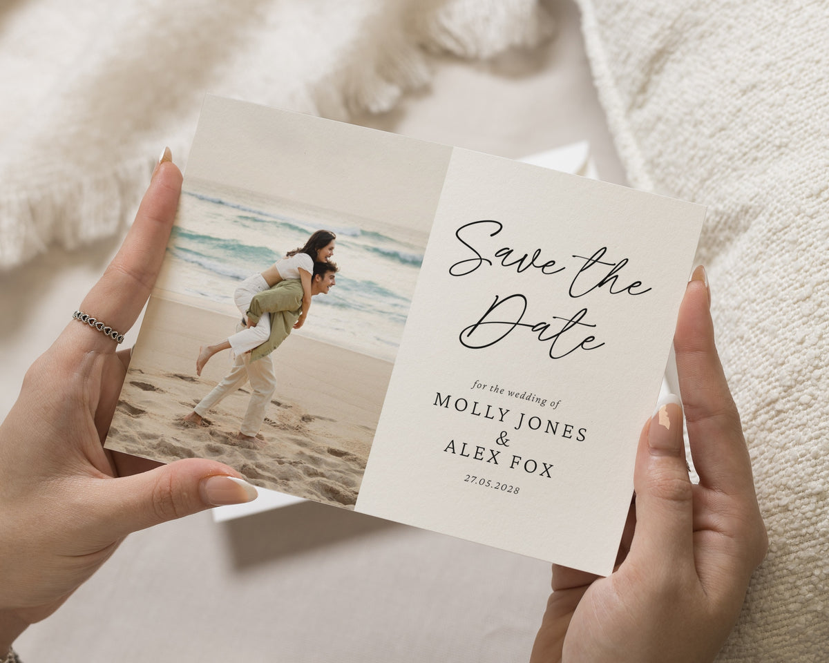 Personalised Save the Date Card, Wedding Save the Date Card, Photo Save the Date Cards, Simple Minimal Save the Dates, Custom Photo Card