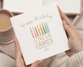 Birthday Card for Uncle, Personalised Uncle Birthday Card, Birthday Card for Him, Custom Name Birthday Card, Candle Cake Card