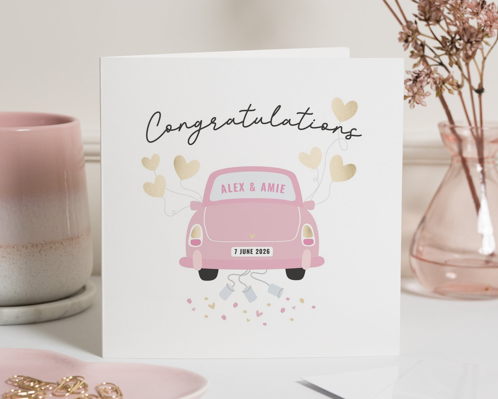 Engagement Card, Personalised Engagement Card, Congratulations Card, Wedding Card, Engagement Card for Couple, Custom Names Card