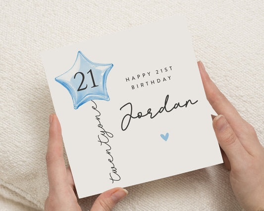 21st Birthday Card, Personalised Birthday Card, Birthday Card for Him, Birthday Card for Her, 21st Birthday Card for Friend