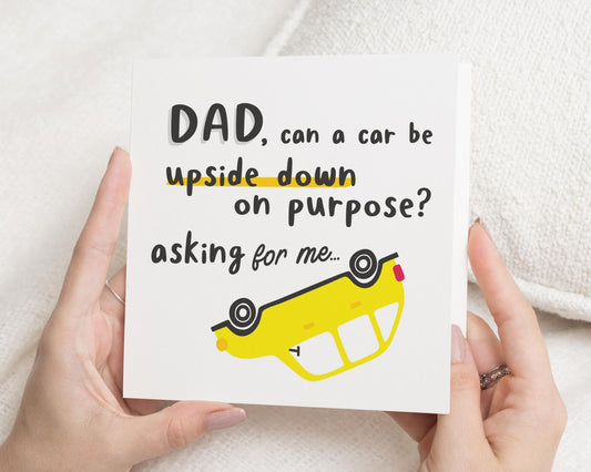 Funny Birthday Card for Dad, Dad Father's Day Card, Father's Day Card from Daughter, Car Birthday Card for Dad, Humour Card for Dad