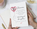 30th Birthday Card for Daughter, Daughter 30th Birthday Card, Personalised Birthday Card, Birthday Card for Her, Pink Heart Balloon