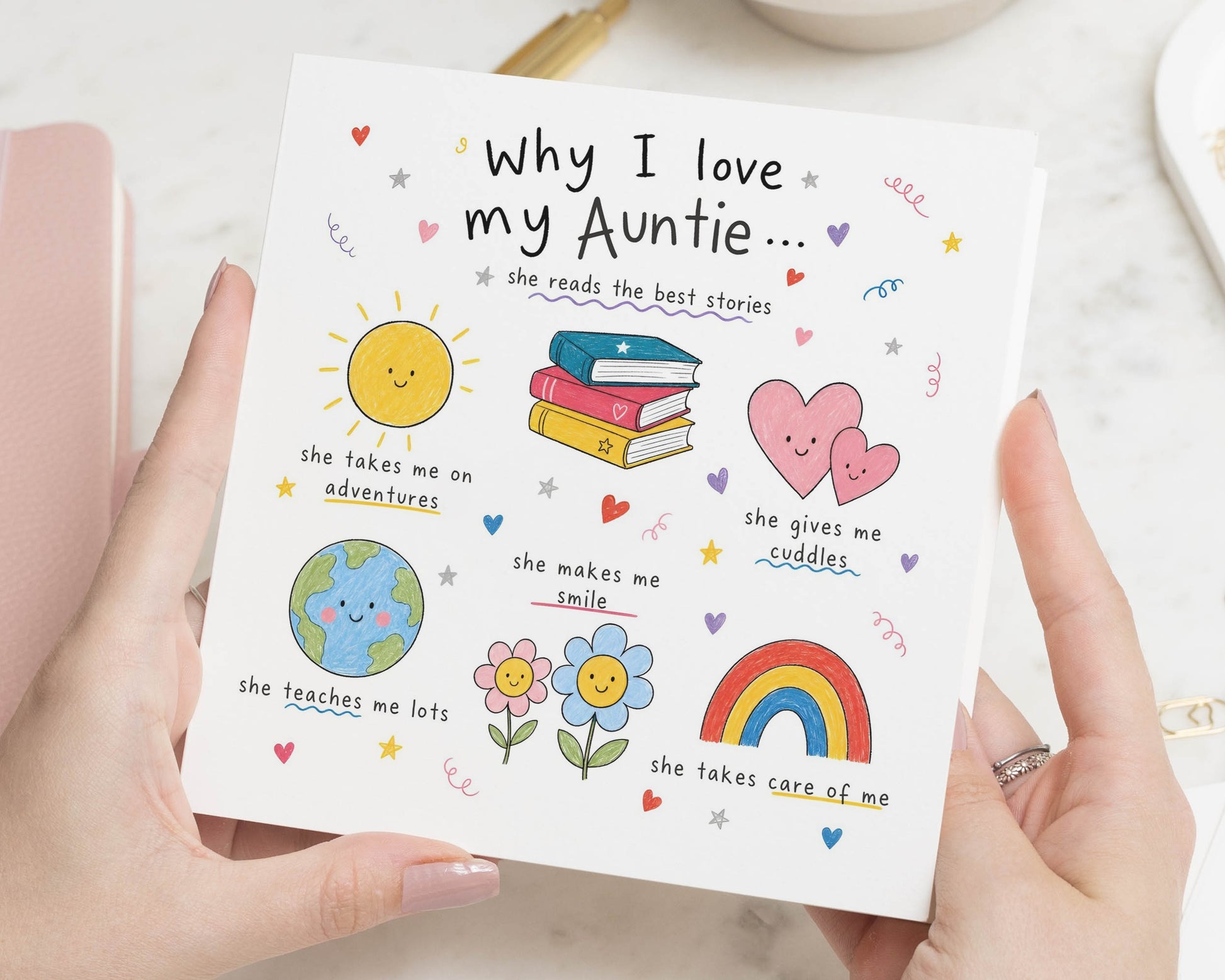 Auntie Birthday Card, Birthday Cards for Auntie, Auntie Card from Niece Nephew, Cute Auntie Card, Mother's Day Card for Auntie
