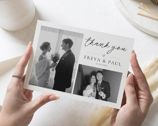 Personalised Wedding Thank You Cards, Photo Wedding Thank You Cards, Wedding Thank You Card, Simple Folded Thank You Cards, A6 Card