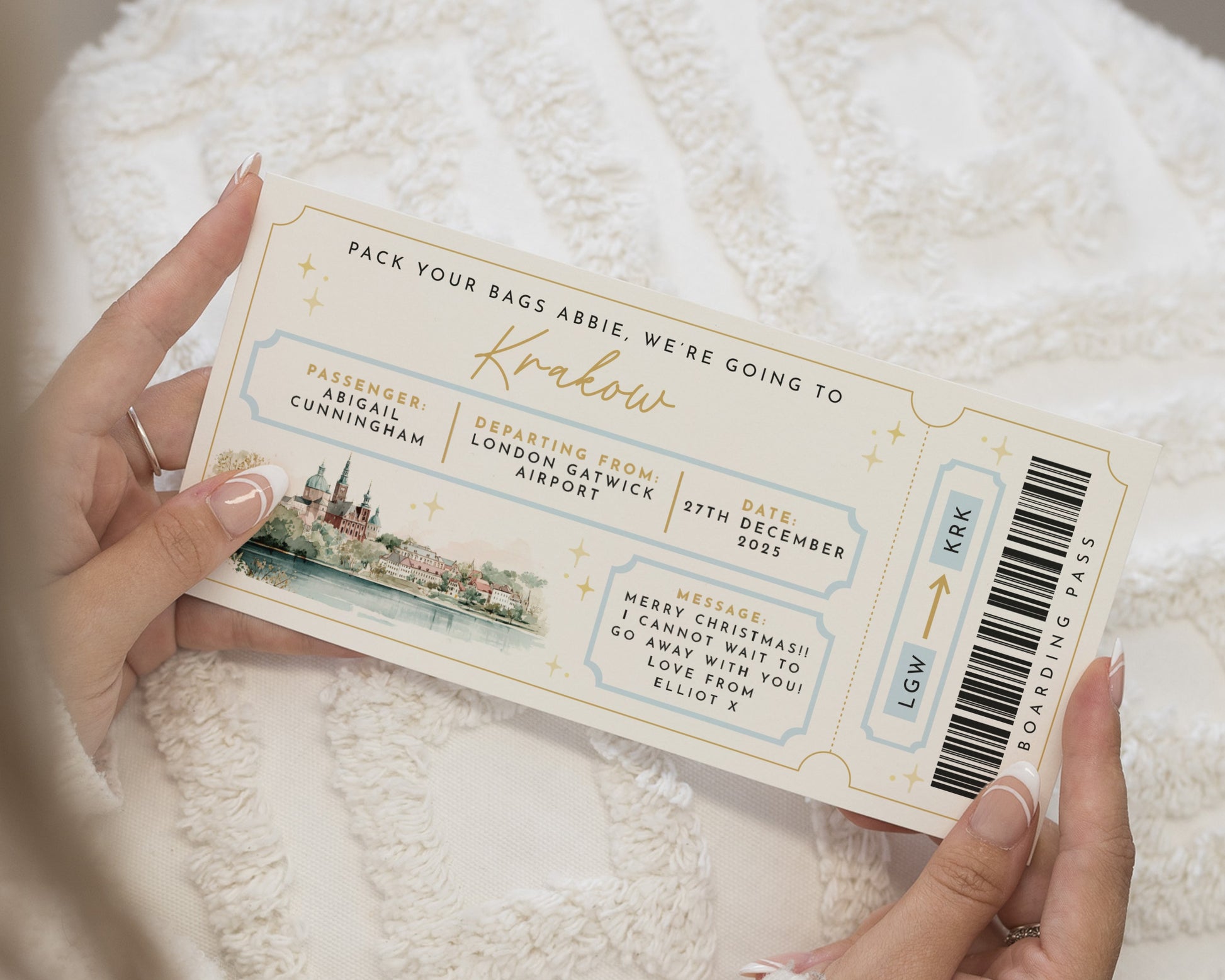 Personalised Holiday Reveal Ticket, Pack Your Bags Gift Voucher, Weekend Away Gift, Custom Scratch To Reveal Card