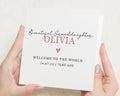 New Baby Card for Granddaughter, Personalised Baby Girl Card, Welcome to the World Card, Custom Granddaughter Card, Baby Announcement