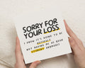 Sorry For Your Loss Card, Funny Leaving Card, Goodbye Card For Teacher, Teacher Leaving Card, End Of Term Card, Funny Card For Colleague