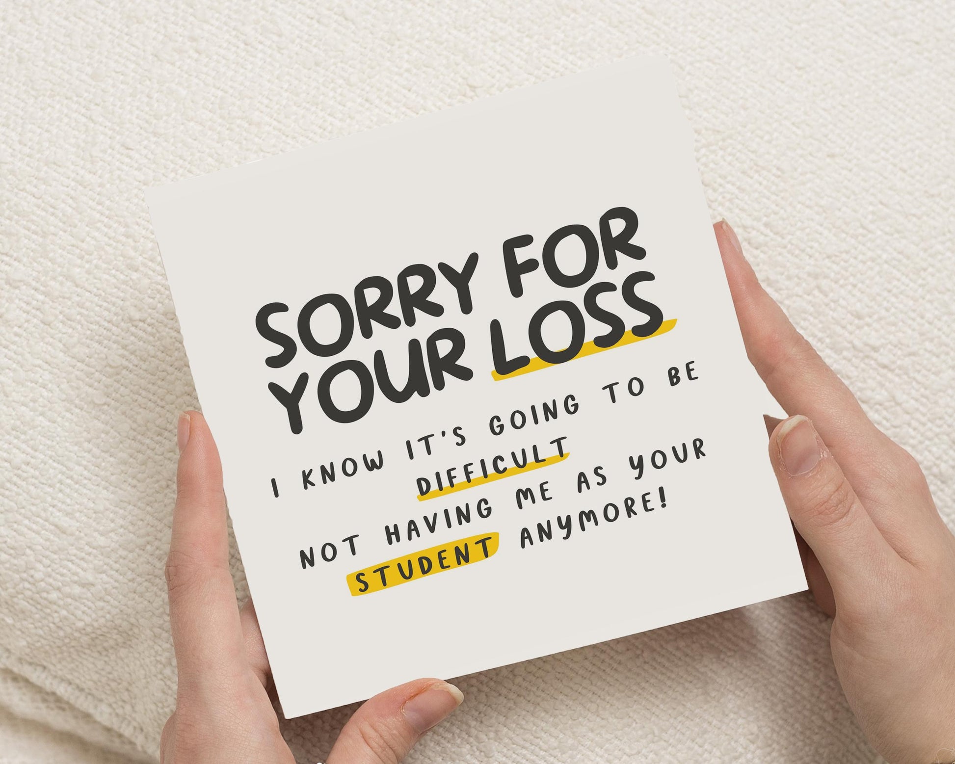 Sorry For Your Loss Card, Funny Leaving Card, Goodbye Card For Teacher, Teacher Leaving Card, End Of Term Card, Funny Card For Colleague