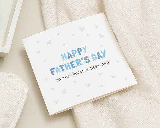 Fathers Day Card for Dad, Dad Fathers Day Card, Best Dad Card, Worlds Best Dad Card, Cute Fathers Day Card from Son or Daughter