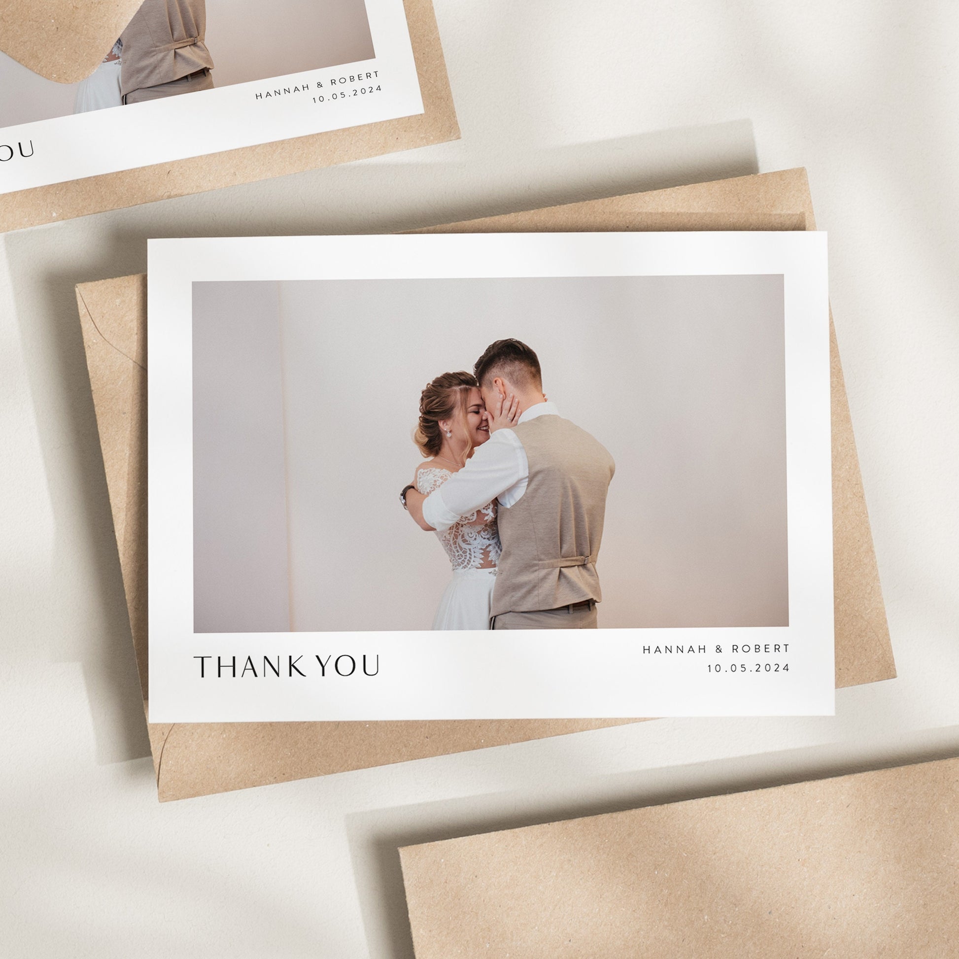 Post Card Wedding Thank You Cards, Folded Thank You Cards Wedding, Wedding Thank You, Thank You Wedding Card, Simple Wedding Card With Photo