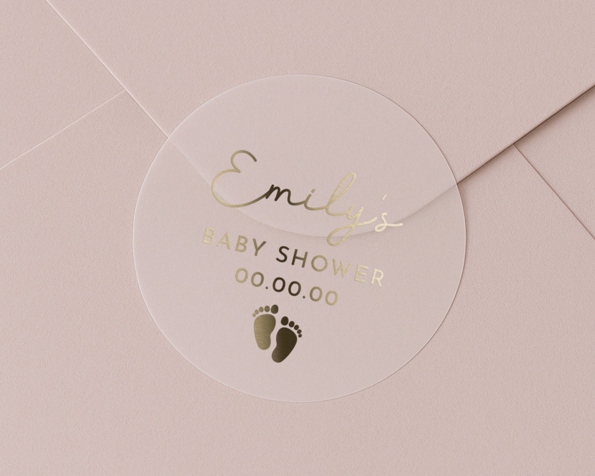 Baby Shower Sticker, Personalised Baby Shower Label, Gold Foil Baby Shower, Custom Name Baby Shower Sticker, Baby Shower Decoration