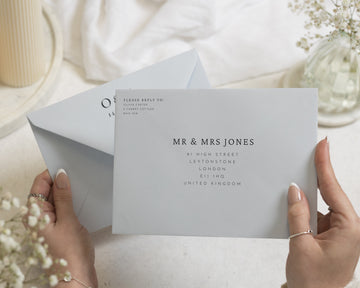 Pale Blue Envelopes with Guest or Return Address Printing, C6, 5x7 or C5 Blue Wedding Invitation Envelopes (Glacier)