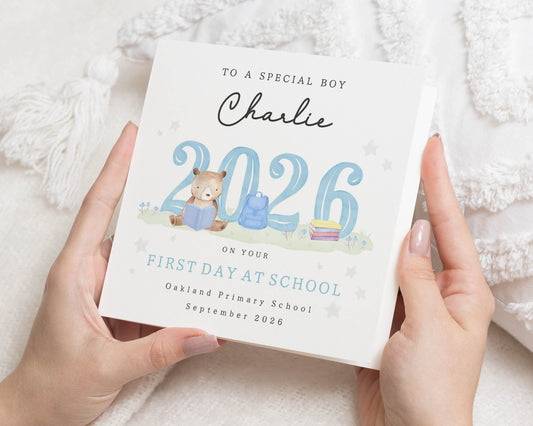First Day at School Card for Boy, Personalised School Card, Starting School Card, Good Luck School Card, Back to School Card