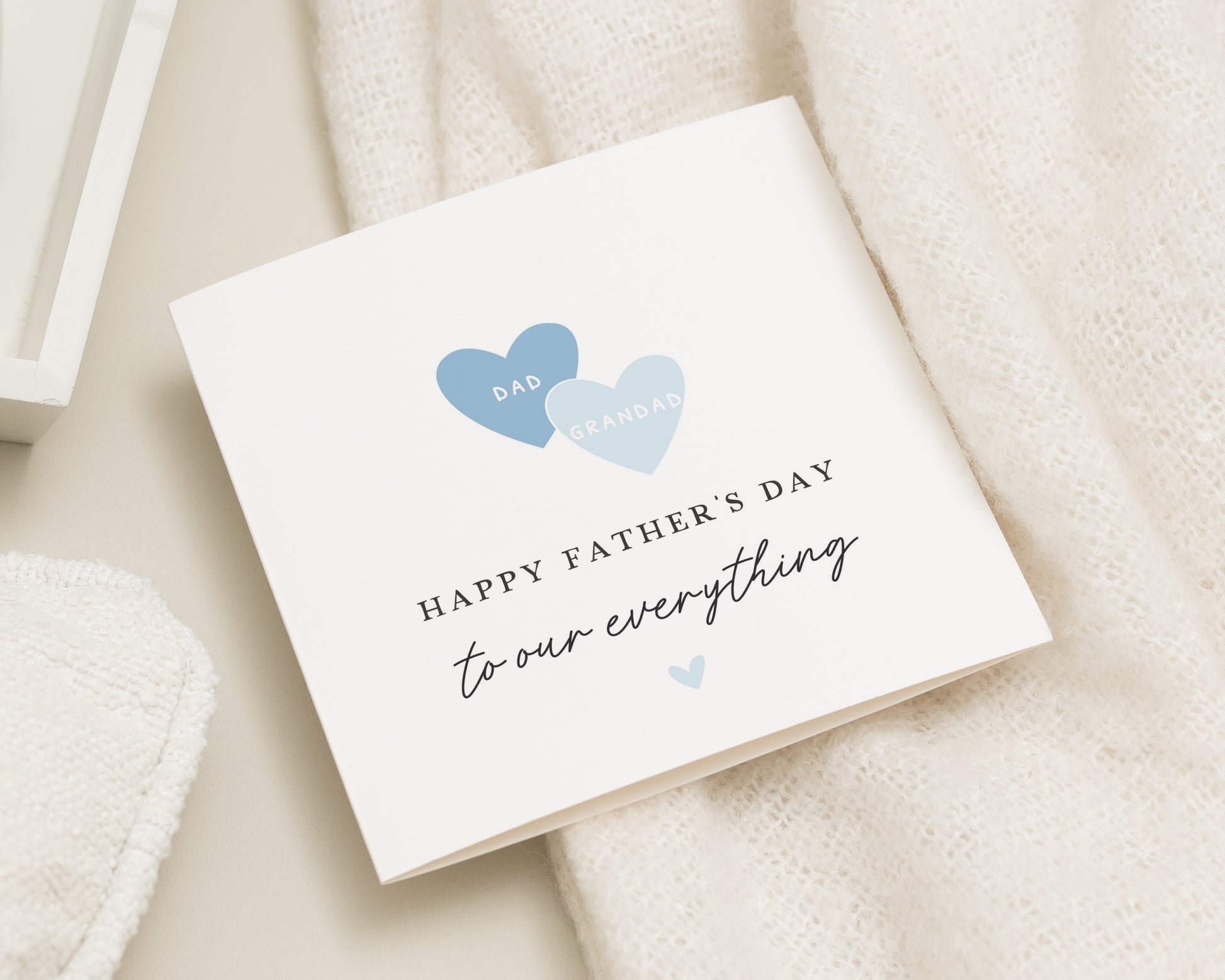 Fathers Day Card for Dad and Grandad, Fathers Day Card from Kids, Fathers Day Card for Him, Blue Heart Fathers Day Card