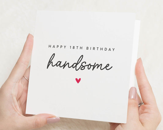 18th Birthday Card for Him, Handsome Birthday Card, Birthday Card for Boyfriend, Son, Personalised 18th Birthday Card