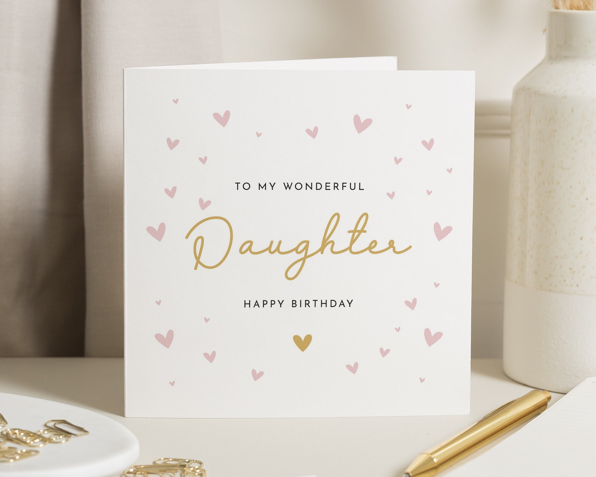 Birthday Card for Daughter, Daughter Birthday Card, Birthday Card for Girl, Birthday Card for Her, Simple Birthday Card, Cute Birthday Card