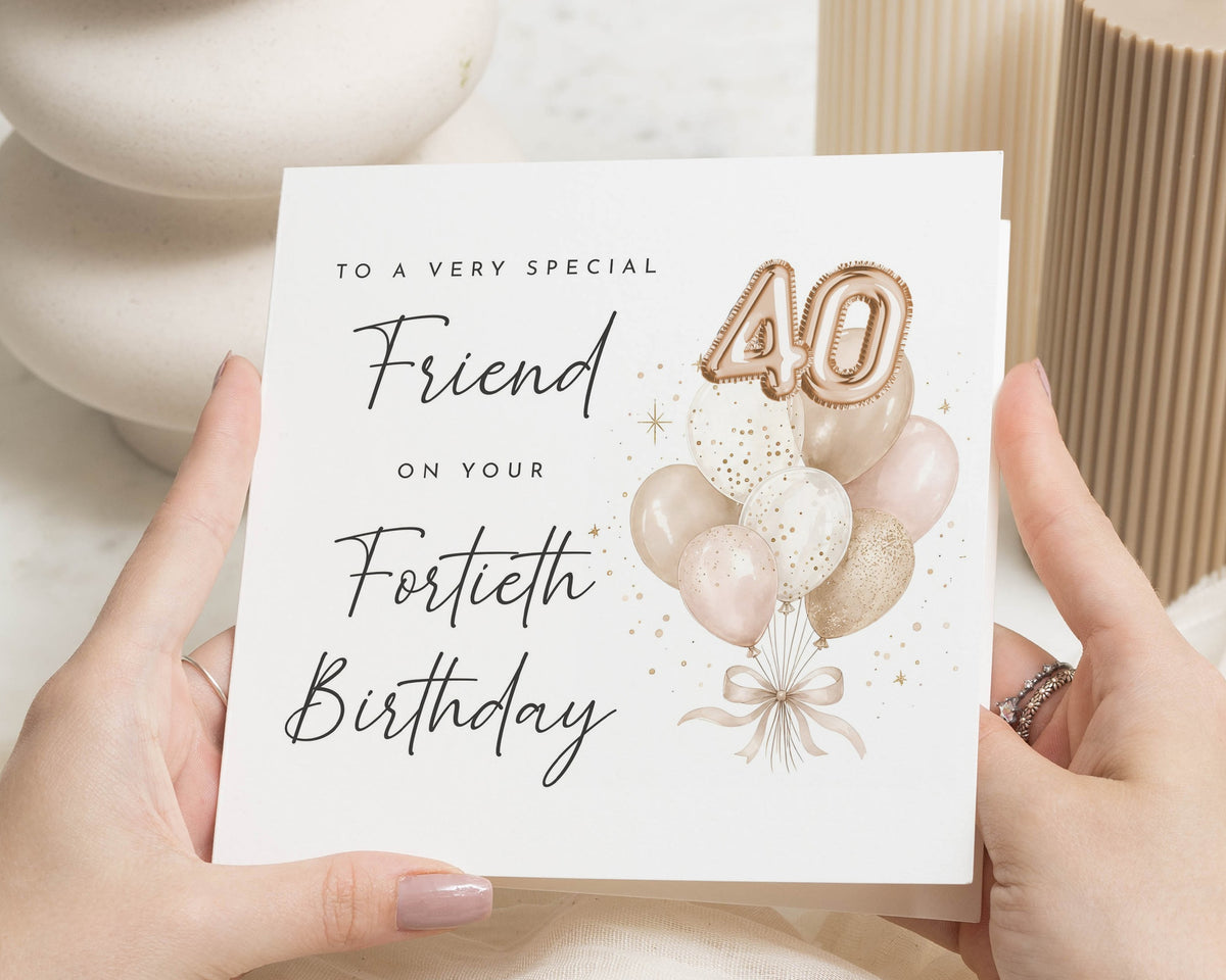 40th Birthday Card for Friend, Friend 40th Birthday Card, Fortieth Birthday Card, Birthday Card for Her, Birthday Card for Him