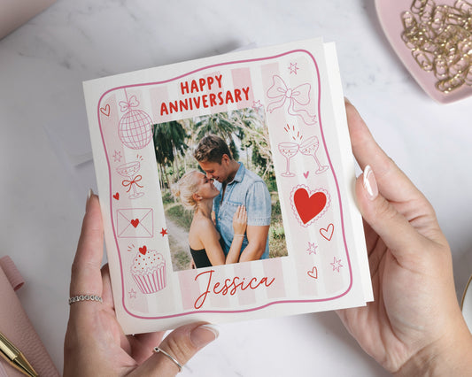 Personalised Photo Anniversary Card, Anniversary Card for Wife, Anniversary Card for Husband, Couple Anniversary Card, Romantic Photo Card