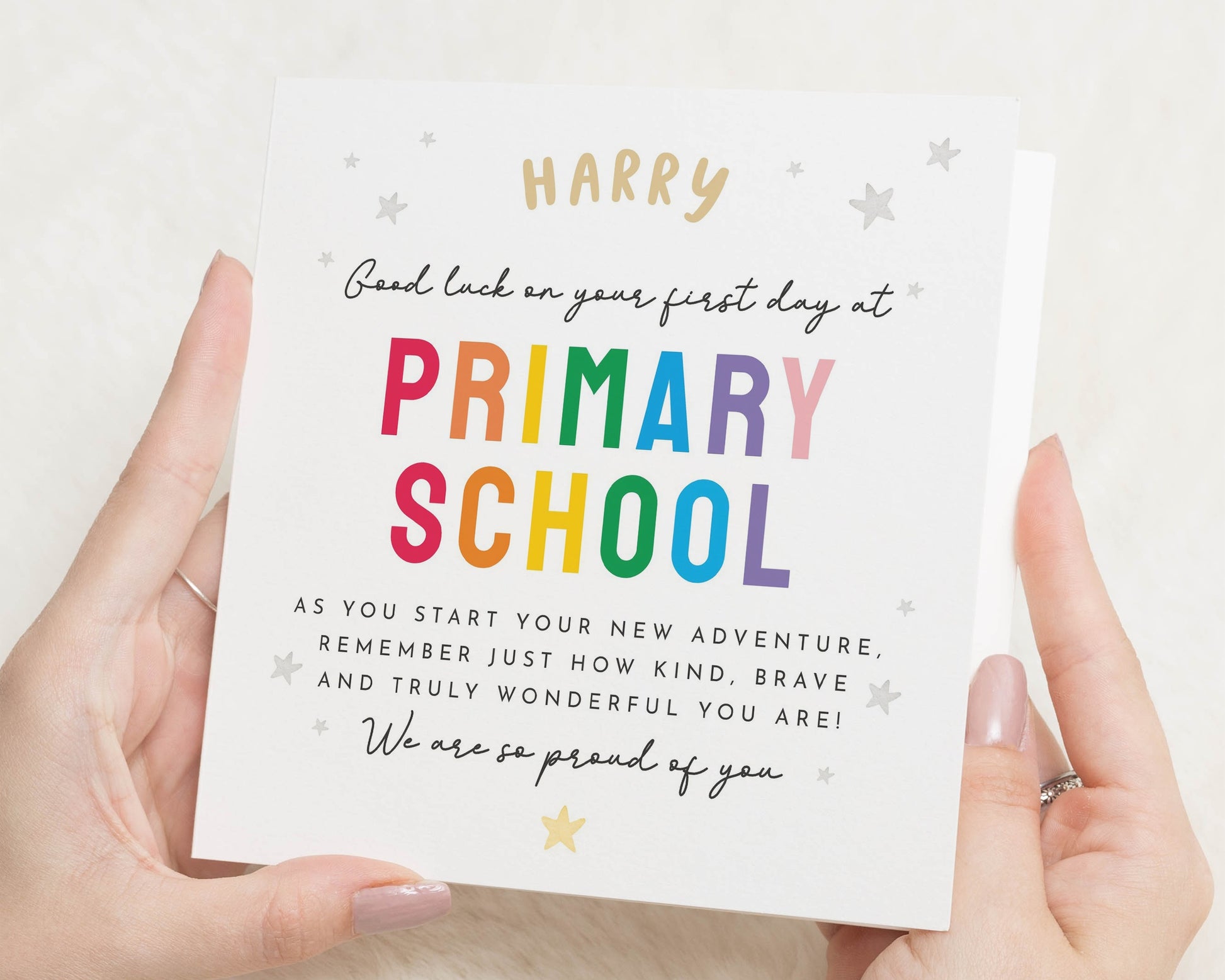 First Day at Primary School Card, Good Luck Card for Child, Personalised School Card, New School Card, Back to School Card for Boy Girl