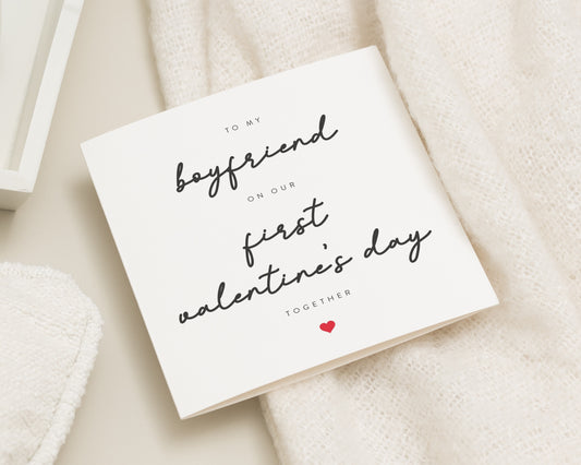 Valentines Day Card for Boyfriend, First Valentines Day Card, Romantic Card for Him, Personalised Valentines Card, Cute Valentines Card