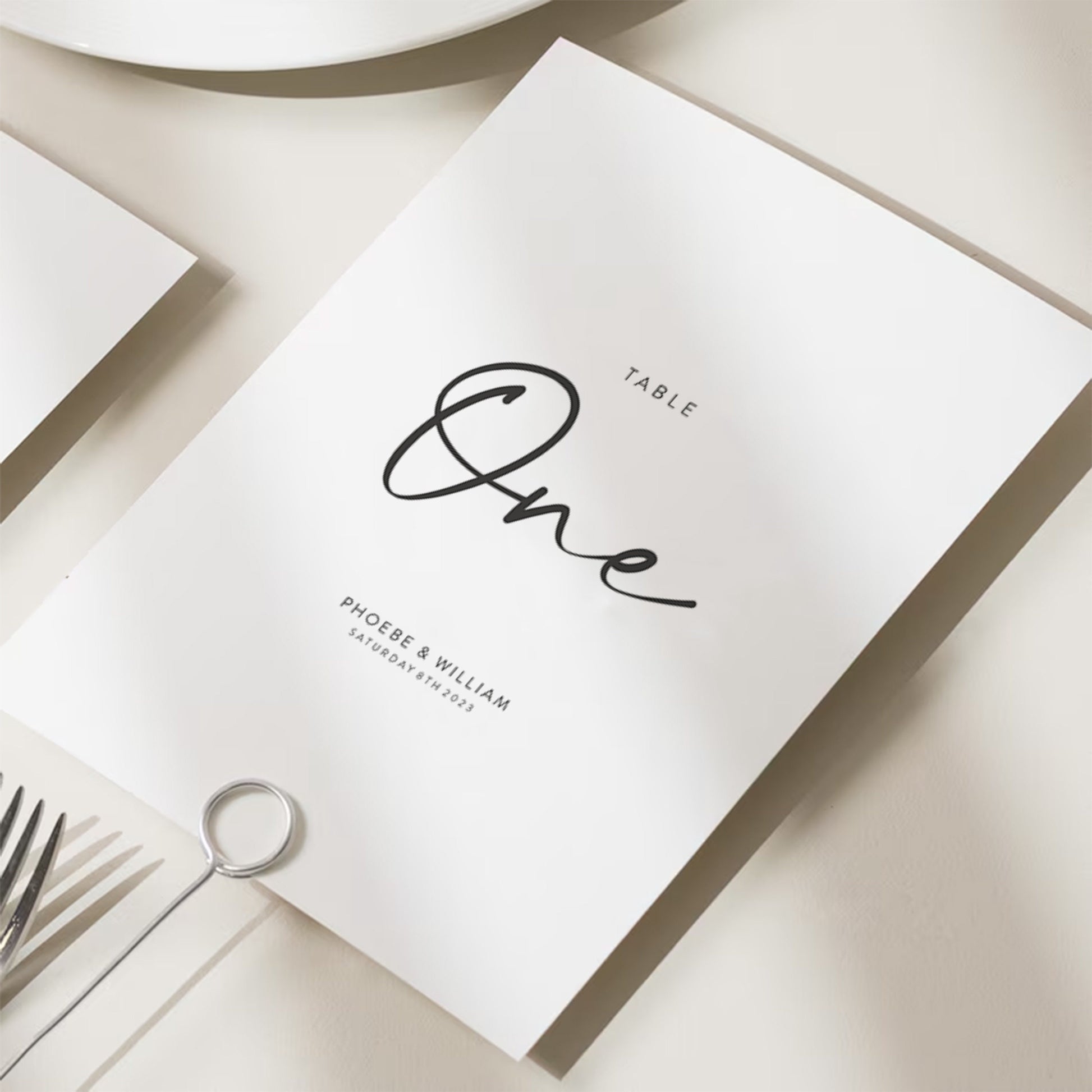 Script Wedding Table Names, Simple Elegant Table Numbers, Modern Table Number Cards, Calligraphy Table Number Wedding Décor &#39;Phoebe&#39;