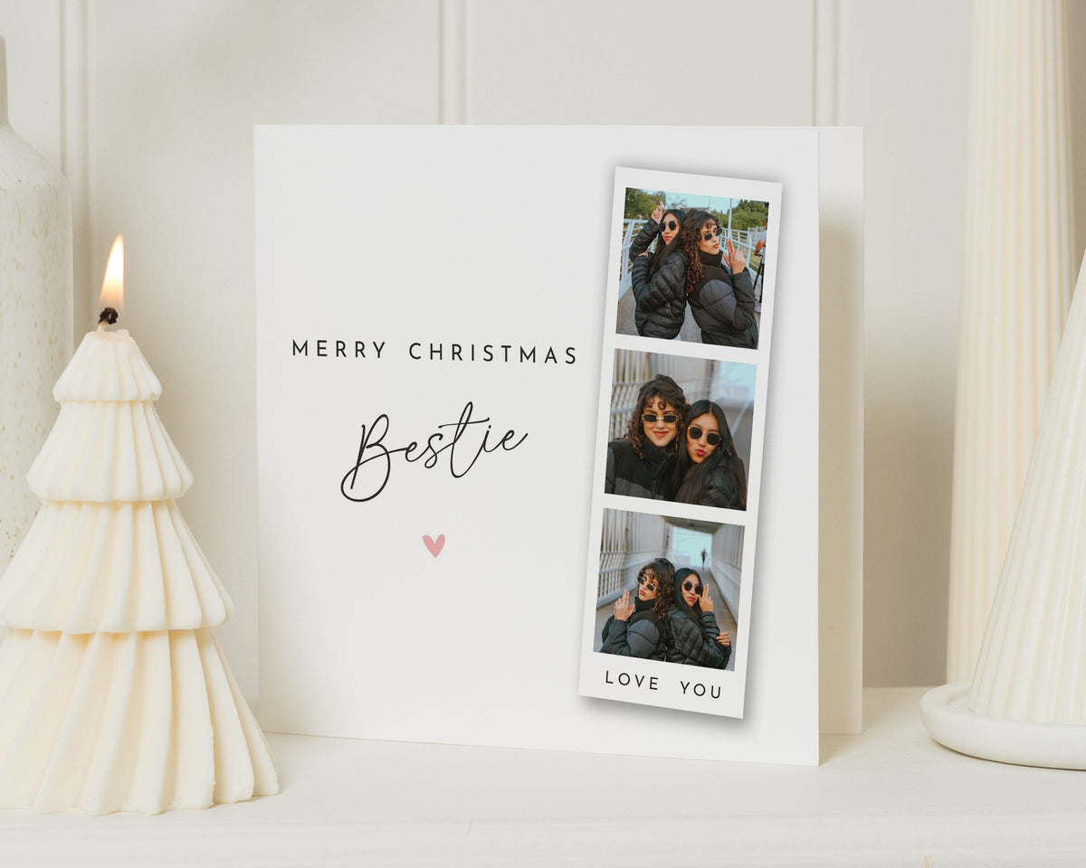 Christmas Card for Best Friend, Personalised Photo Christmas Card, Bestie Christmas Card, Christmas Card for Friend, Love You Card
