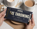 Personalised Axe Throwing Gift Voucher, Experience Day Gift, Custom Gold Foil Ticket, Birthday Gift For Him Or Her