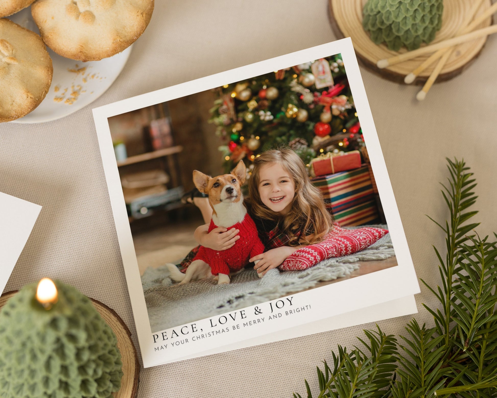 Personalised Photo Christmas Card, Square Christmas Card, Pack of 10, 20, 50 or 100, Custom Christmas Cards with Photo