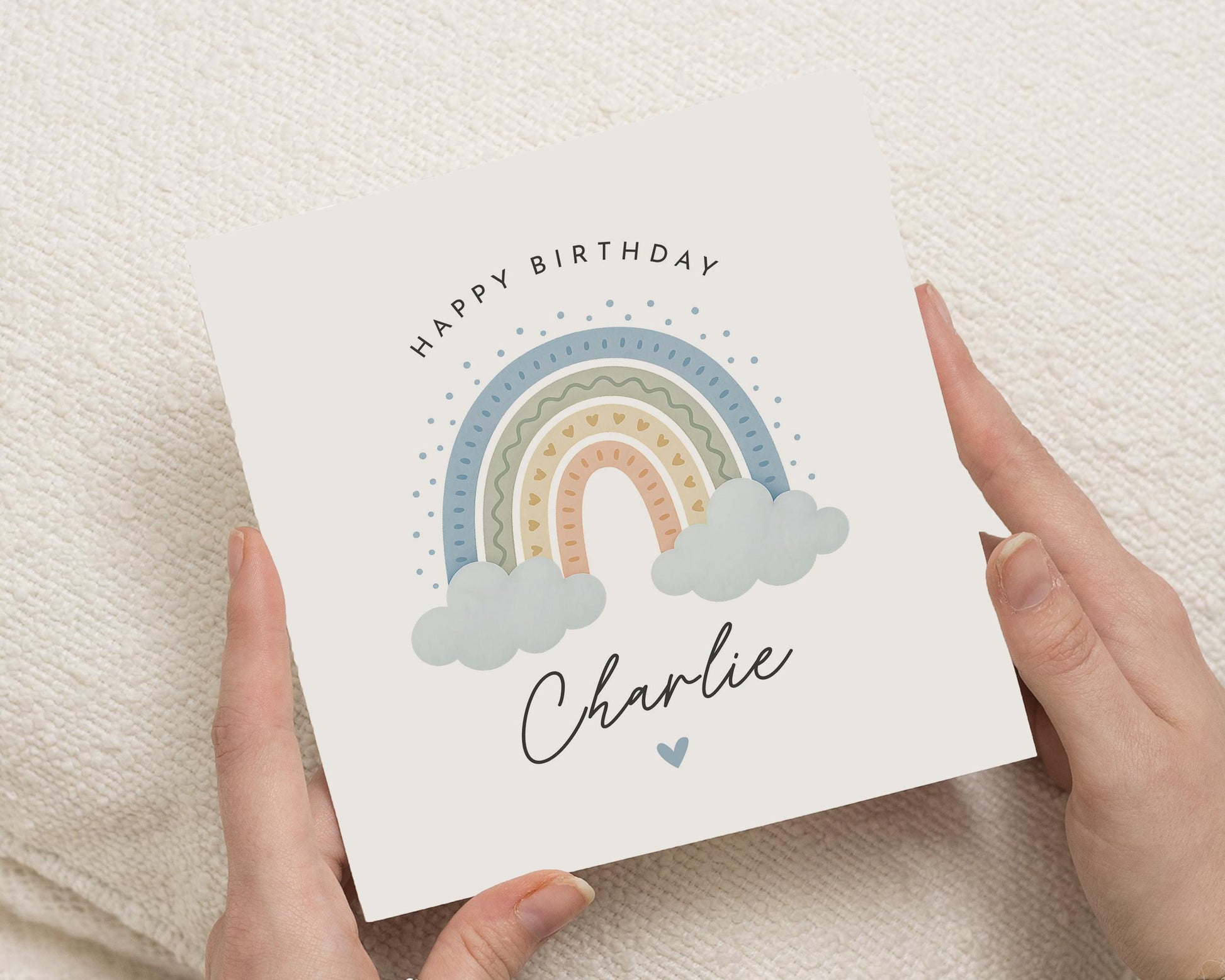 Birthday Card for Boy, Personalised Birthday Card, Rainbow Birthday Card, Cute Birthday Card, Birthday Card for Kids, Custom Name Card