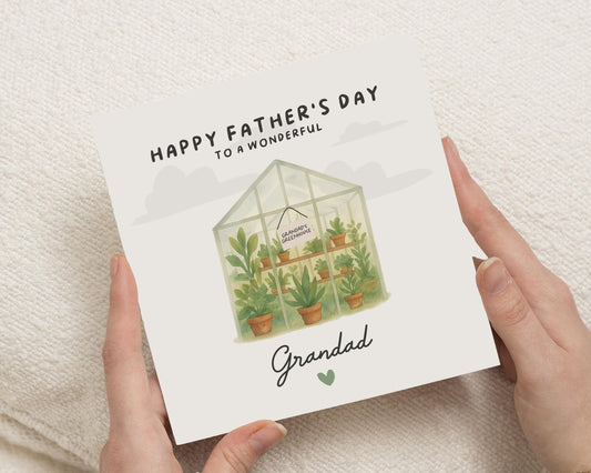 Fathers Day Card for Grandad, Grandad Fathers Day Card, Greenhouse Card, Fathers Day Card for Him, Cute Fathers Day Card, Grandad Card