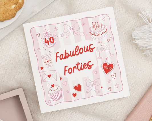 40th Birthday Card for Her, 40th Birthday Card, Birthday Card for Friend, Best Friend Birthday Card, Fabulous Forties Card for Women