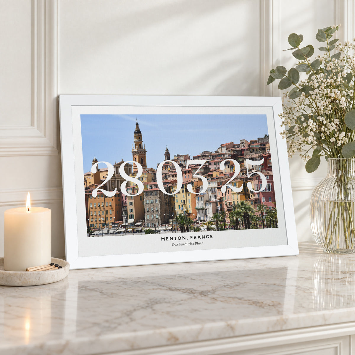 Personalised Photo Print from Your Photo, Custom Location Date Print, Travel Gift for Couple, Anniversary Framed Wall Art, New Home Gift
