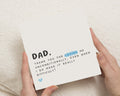Birthday Card for Dad, Fathers Day Card, Card for Him, Thank You Dad Card, Funny Dad Card, Personalised Card for Dad