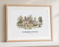 Personalised House Portrait Print, Custom Cottage Illustration, New Home Gift, House Warming Gift, Oak Framed Wall Art