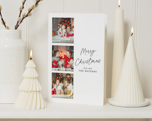 Personalised Photo Christmas Card, Pack of Christmas Cards, Pack of 10, 20, 50 or 100, Family Christmas Card, Folded Card