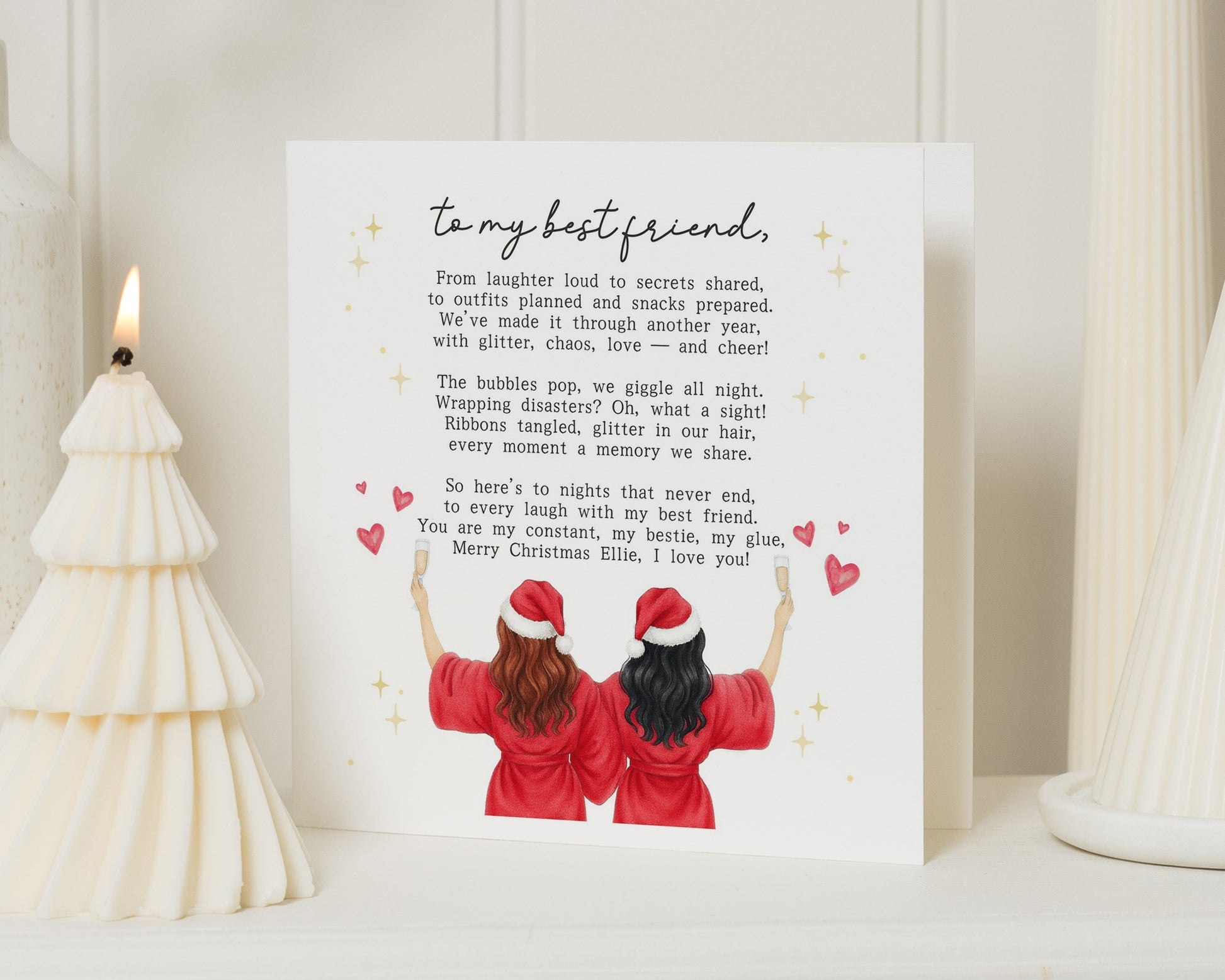 Christmas Card for Best Friend, Best Friend Christmas Card, Personalised Christmas Card for Her, Funny Christmas Card for Friend