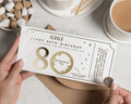 Personalised Afternoon Tea Gift Voucher, 80th Birthday Gift for Her, Gold Foil Scratch to Reveal