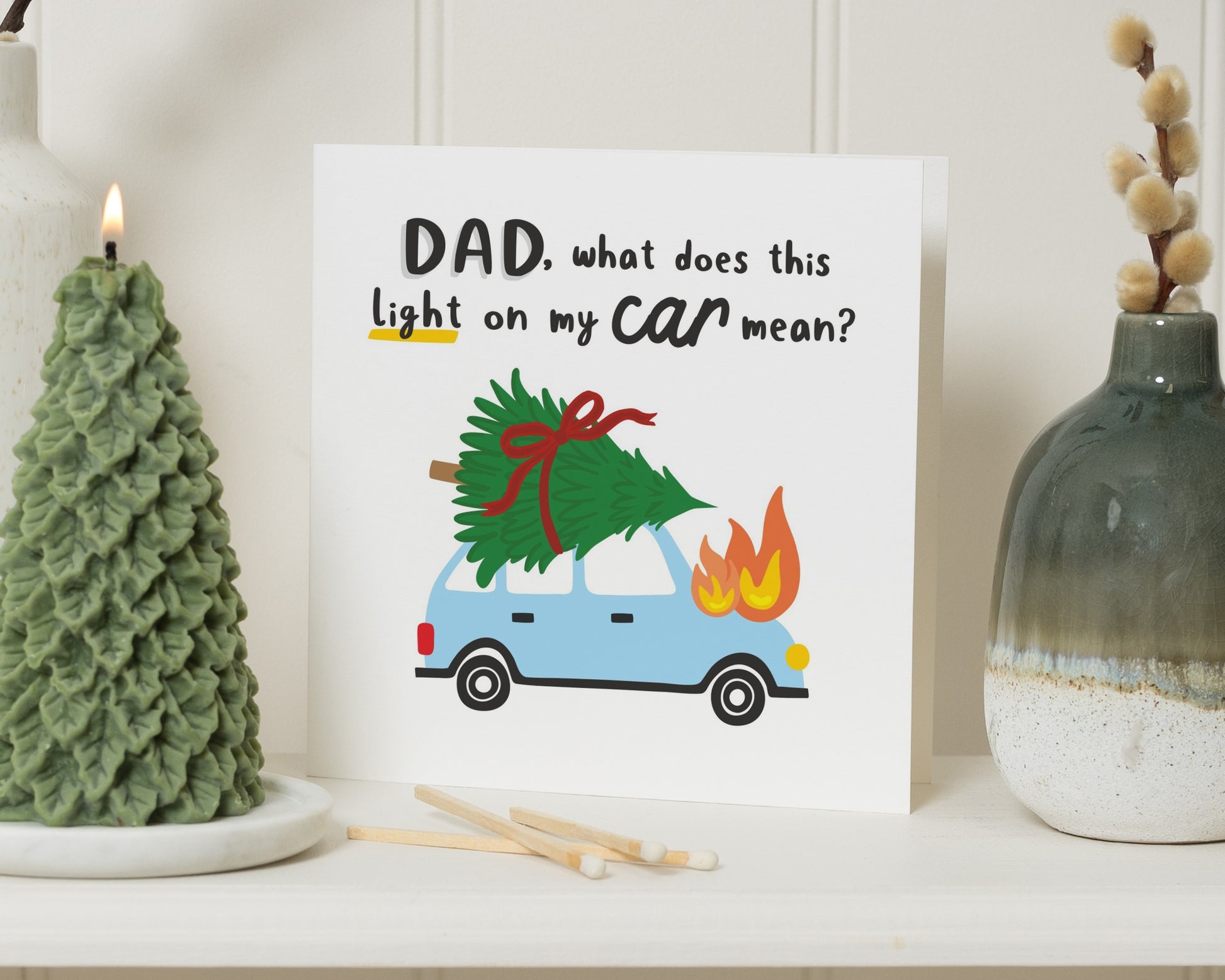 Funny Dad Christmas Card, Dad Christmas Card, Christmas Card for Dad, Car Christmas Card, Dad Xmas Card, Dad Card, Christmas Card for Him