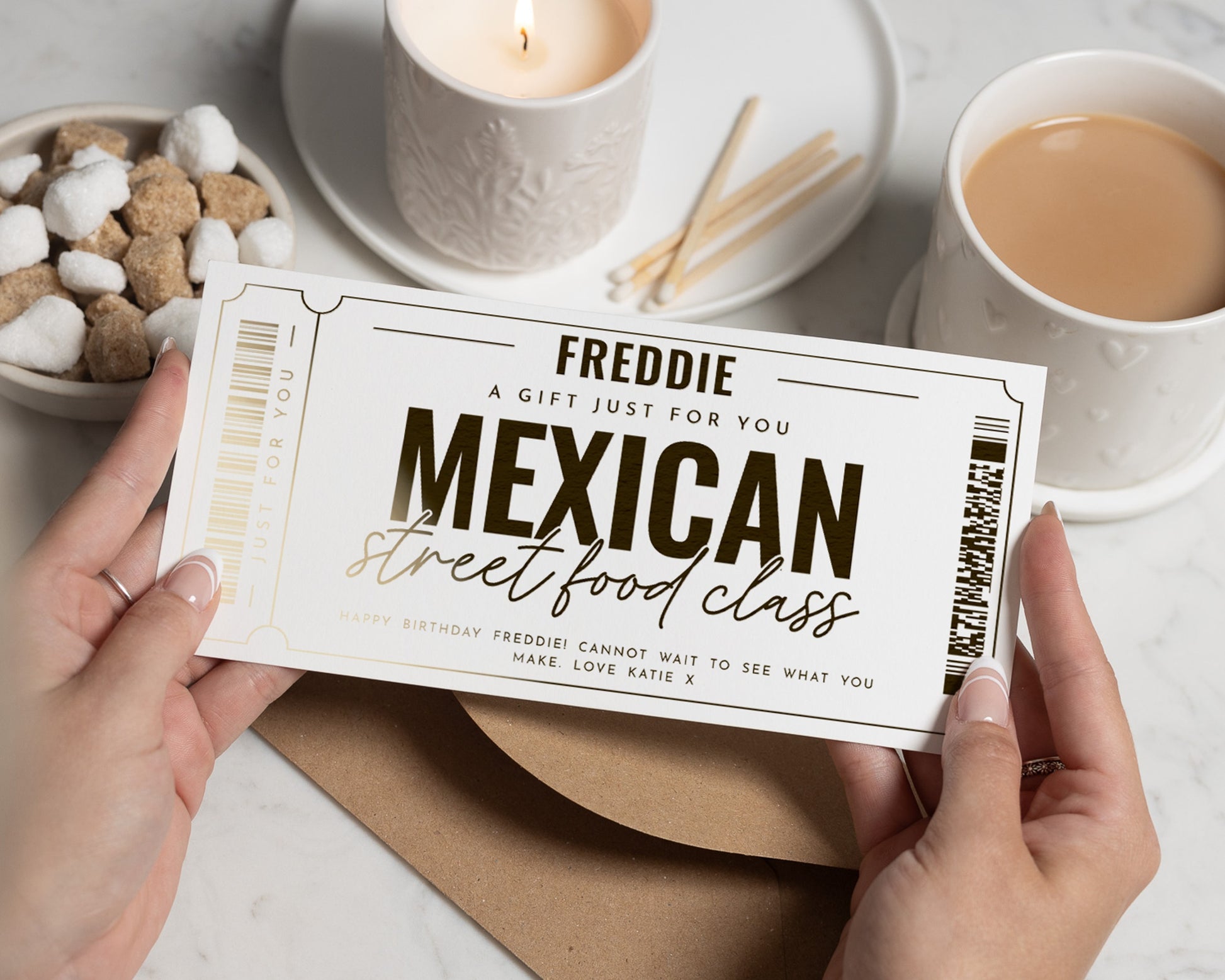 Personalised Gift Voucher, Birthday Gift Voucher, Cooking Class Gift, Food Class Voucher, Gift Experience for Him or Her
