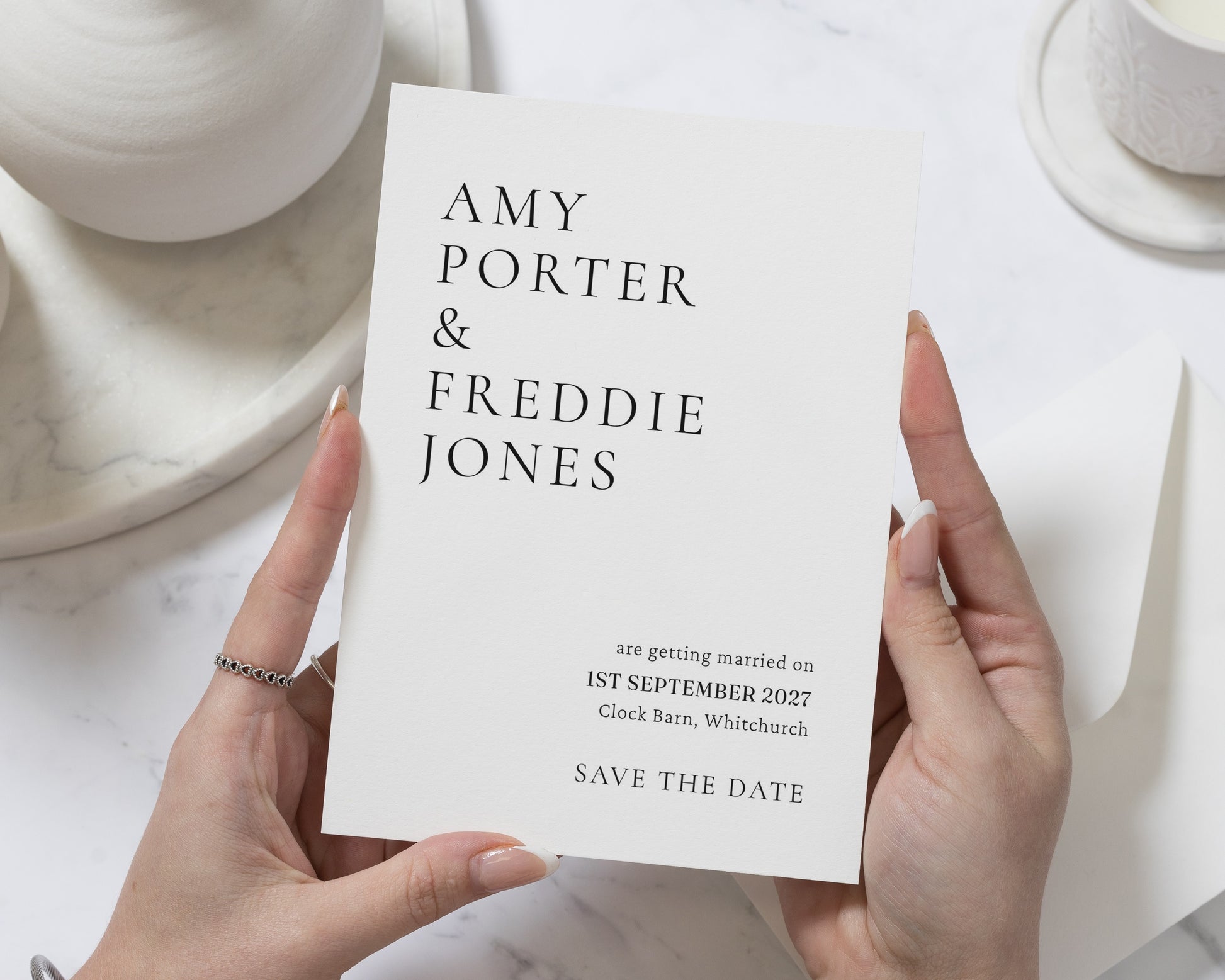 Personalised Save the Date Card, Wedding Save the Date Card, Simple Save the Date Card, Minimal Save the Dates, A6 5x7