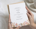 Autumn Wedding Invitations, Rustic Botanical Wedding Invite, Elegant Floral Wedding Invitation Suite, Personalised Wedding Stationery